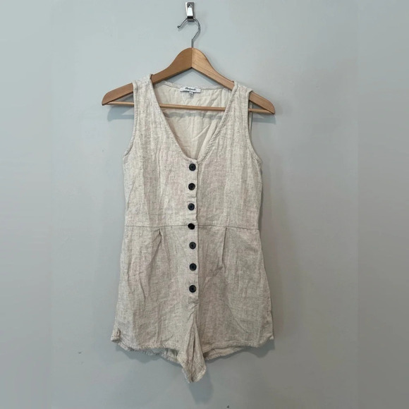 MADEWELL V-Neck Button Down Linen Blend Romper Size 2 1144 - Picture 4 of 15